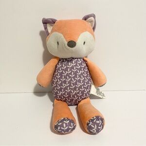Ingenuity Fox Plush Orange Purple Soft Baby Cuddle Doll Lovey 11” Woodland